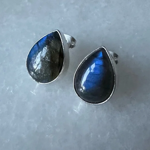 NWOT Sundance Eleusis Teardrop Earrings, Labradorite, Sterling Silver